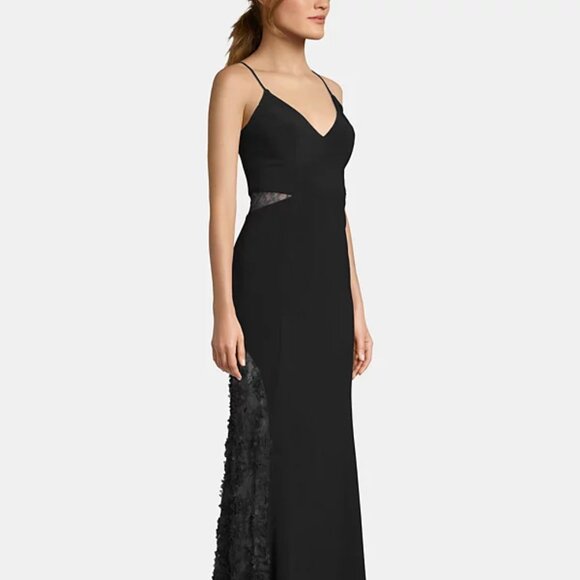 Betsy & Adam Petite Adjustable Lace Contrast Gown - Picture 8 of 9